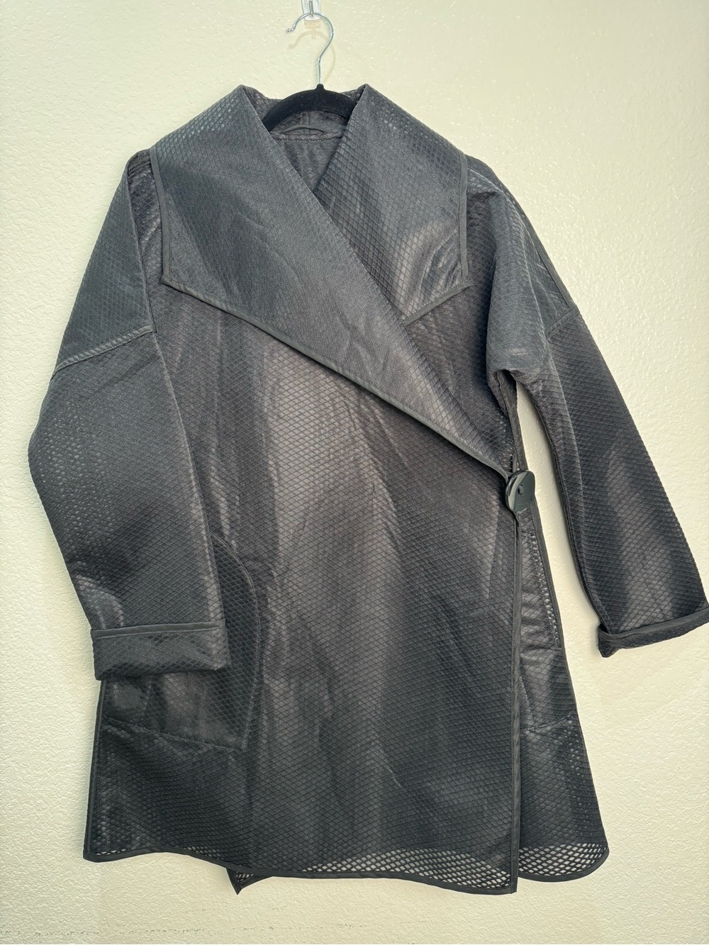 MYCRA PAC One Life Tour Down Black Avant Garde Wrap Coat S/M NWT Packable